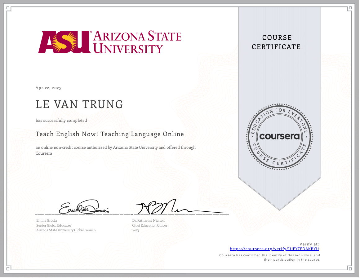 Teach English Now! Teaching Language Online Certificate